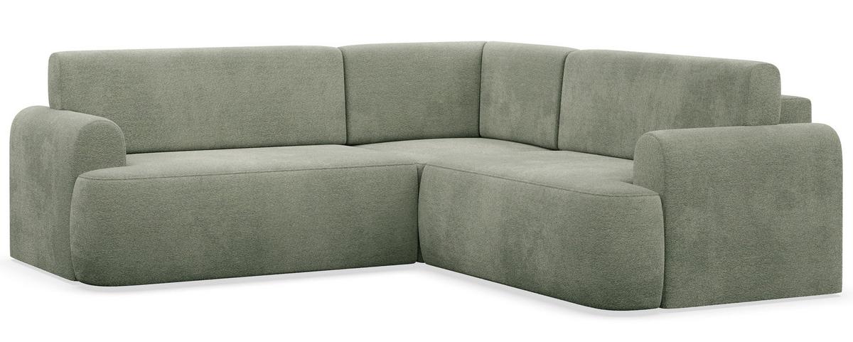 ECKSOFA Kaveo 245 cm universell mit Eckelement - Schwarz/Hellgrün, Kunststoff/Textil (245/245cm) - Selsey