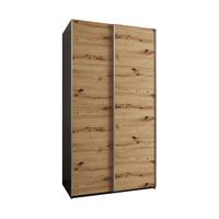 SCHWEBETÜRENSCHRANK 245,5/140/64 2-türig - Silberfarben/Schwarz, Holz/Metall (140/245/64cm) - Abiks Möbel