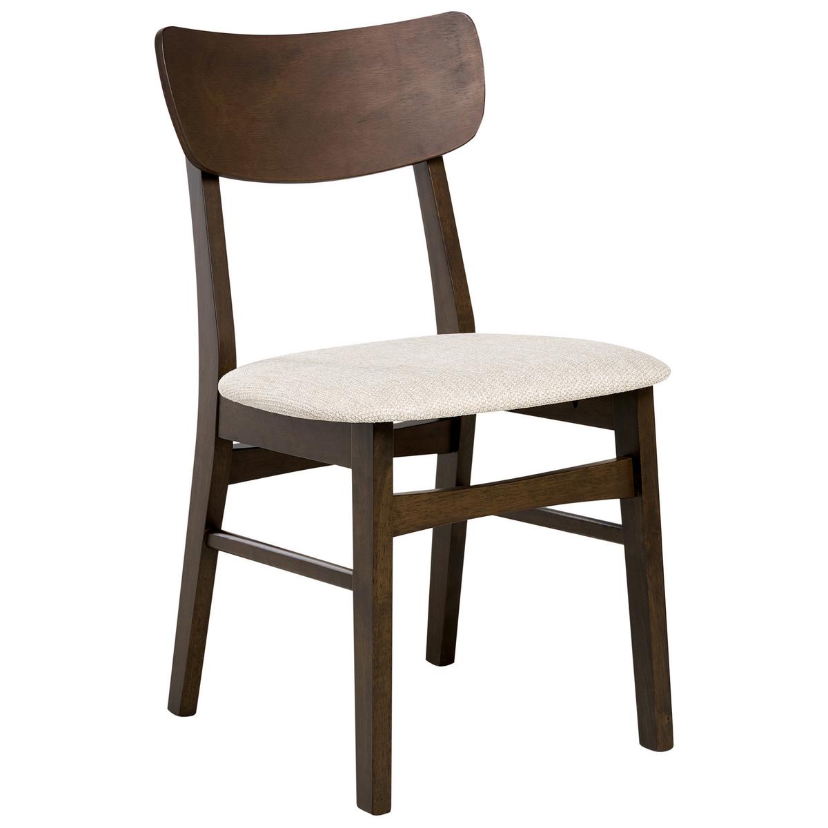 ESSZIMMERSTUHL 2er-Set Holz Dunkelbraun/Beige Anoka - Beige, Holz (45/80/50cm) - Beliani