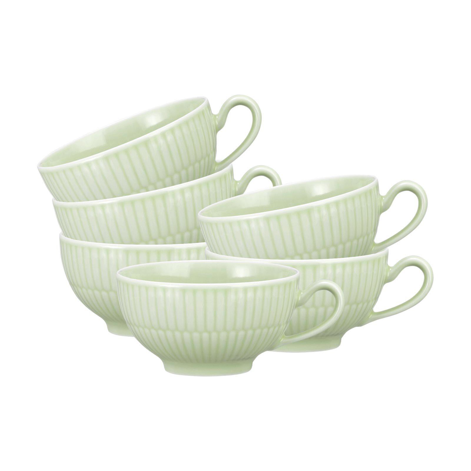 TEETASSEN Amina Seladon 0,22 l 6er Set - Grün, Keramik (0.22L) - Seltmann Weiden