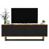 TV-SCHRANK Apollo2 Eiche wotan Schwarz Matt 150/53/35 cm - Schwarz, Holzwerkstoff/Metall (150/53/35cm) - Meble Lindner