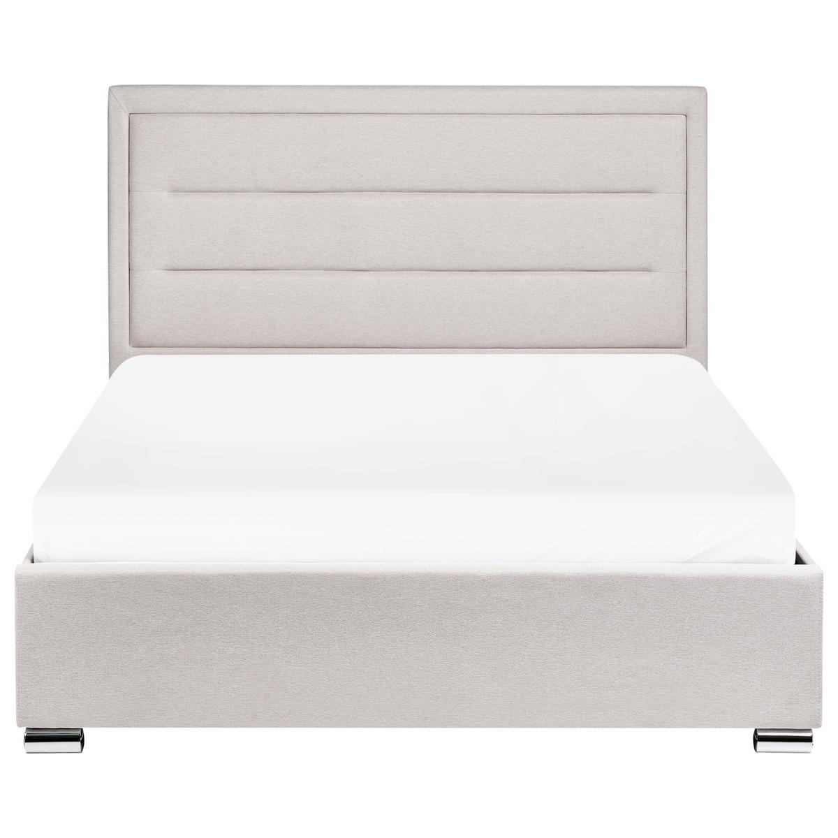 BETT mit Stauraum 140/200 cm Hellbeige Rouen - Beige, Textil (140/200cm) - Beliani