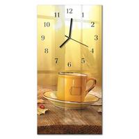 WANDUHR aus Glas 30x60 cm - Tasse - Goldfarben, Glas (30/60/0.4cm) - TULUP