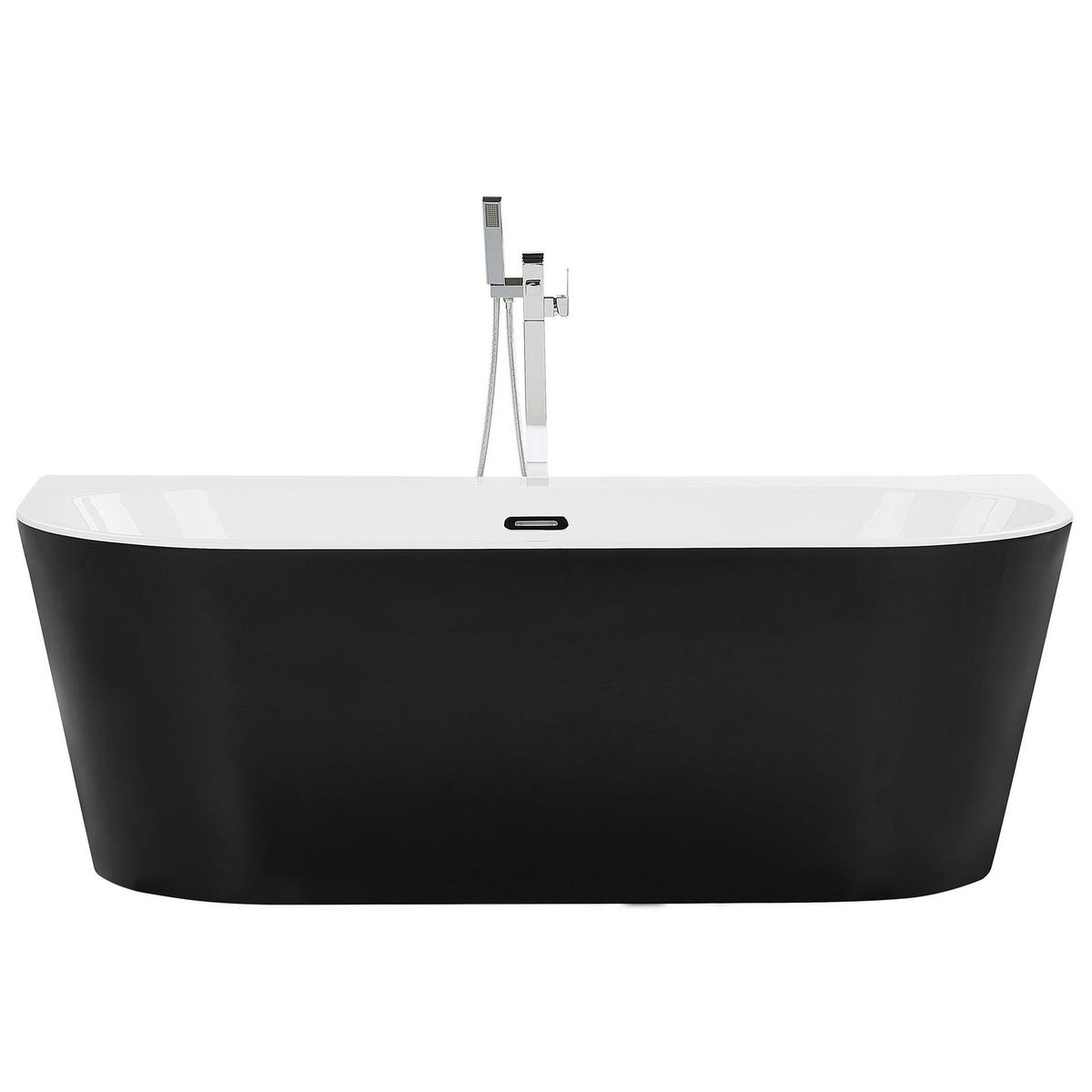 BADEWANNE 80x170x59 cm schwarz Harvey - Schwarz, Kunststoff (80/58/170cm) - Beliani