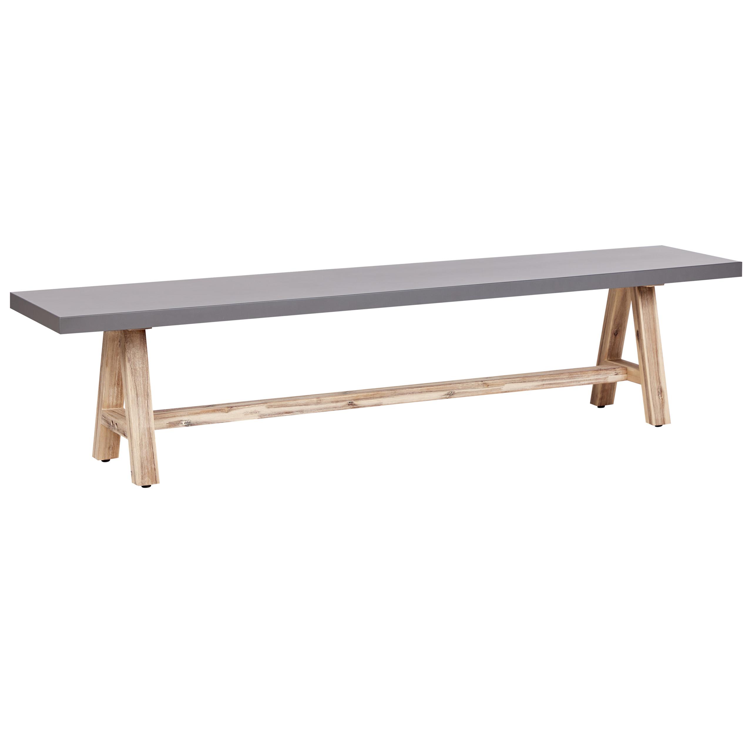 GARTENBANK 3-Sitzer Grau Tonnare - Hellbraun/Grau, Stein (200/45/40cm) - Beliani
