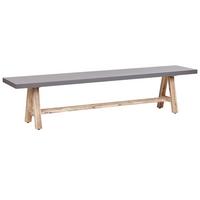 GARTENBANK 3-Sitzer Grau Tonnare - Hellbraun/Grau, Stein (200/45/40cm) - Beliani