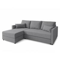 ECKSOFA L Form Dolceo Silbergrau 226/140/78 cm – Schlaffunktion Universell Rechts Links - Greige/Schwarz, Kunststoff/Textil (226/140cm) - AX Living