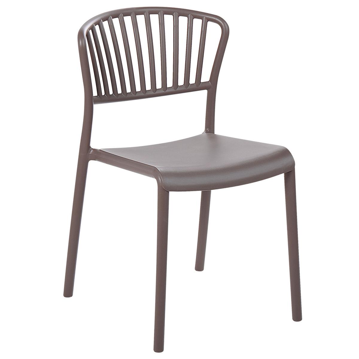 GARTENSTÜHLE 4er-Set Kunststoff taupe Gela - Beige, Kunststoff (45/78/50cm) - Beliani