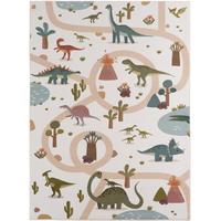 SPIELTEPPICH Waschbar TINO in Creme, mit Dino-Landschaft, 140 x 200 cm - Beige, Textil (200/140cm) - KADIMA DESIGN