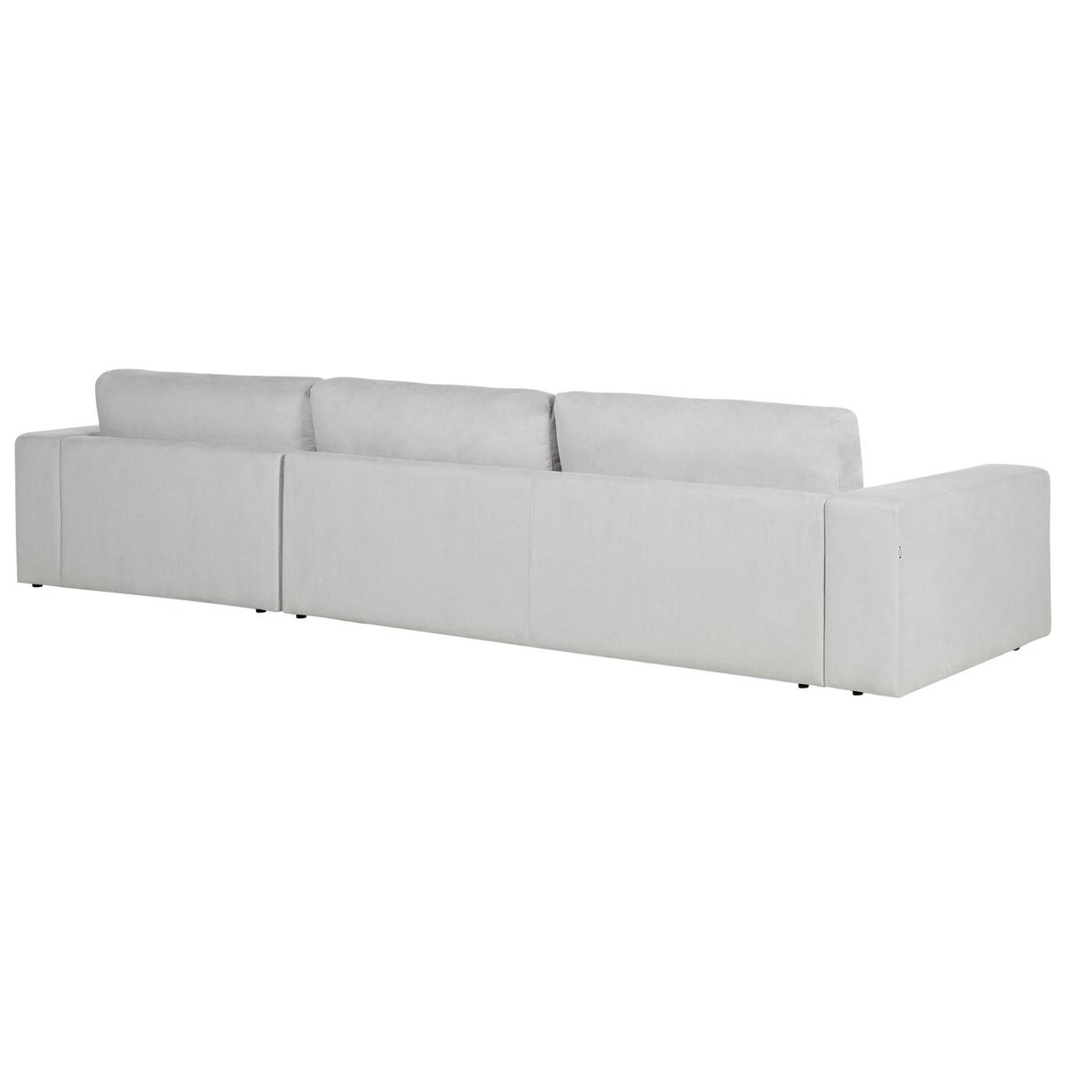 ECKFSOFA 5-Sitzer Stoff Hellgrau linksseitig Lofoten - Hellgrau/Schwarz, Textil (350/187cm) - Beliani