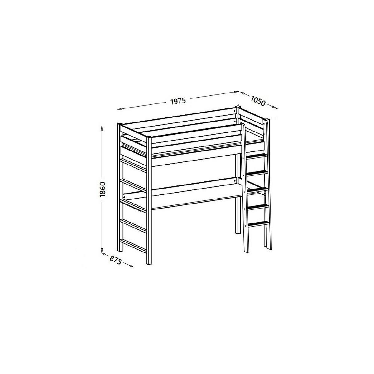 ETAGENBETT NICOLO 80x190 cm Czarny - Eichefarben/Schwarz, Holz (80/190cm) - MASSENO