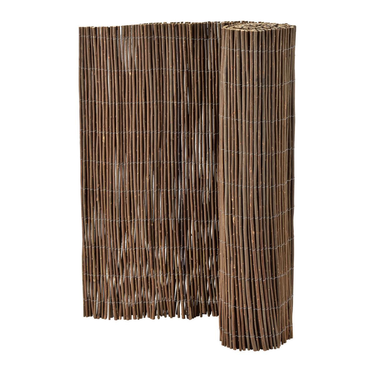 WEIDENZAUN Hyssna - Dunkelbraun, Naturmaterialien (100/100cm) - casa.pro