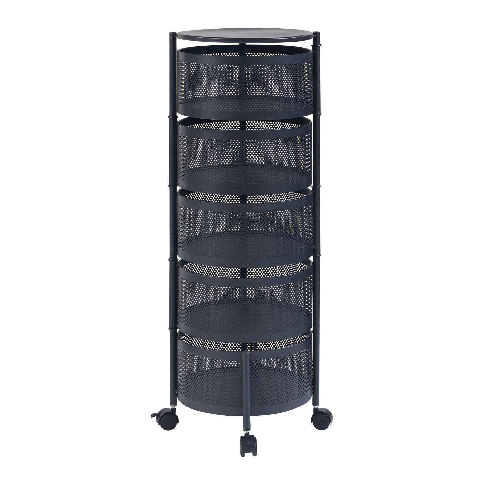 ROLLWAGEN Steigen - Schwarz, Metall (33/89.5/33cm) - [en.casa]