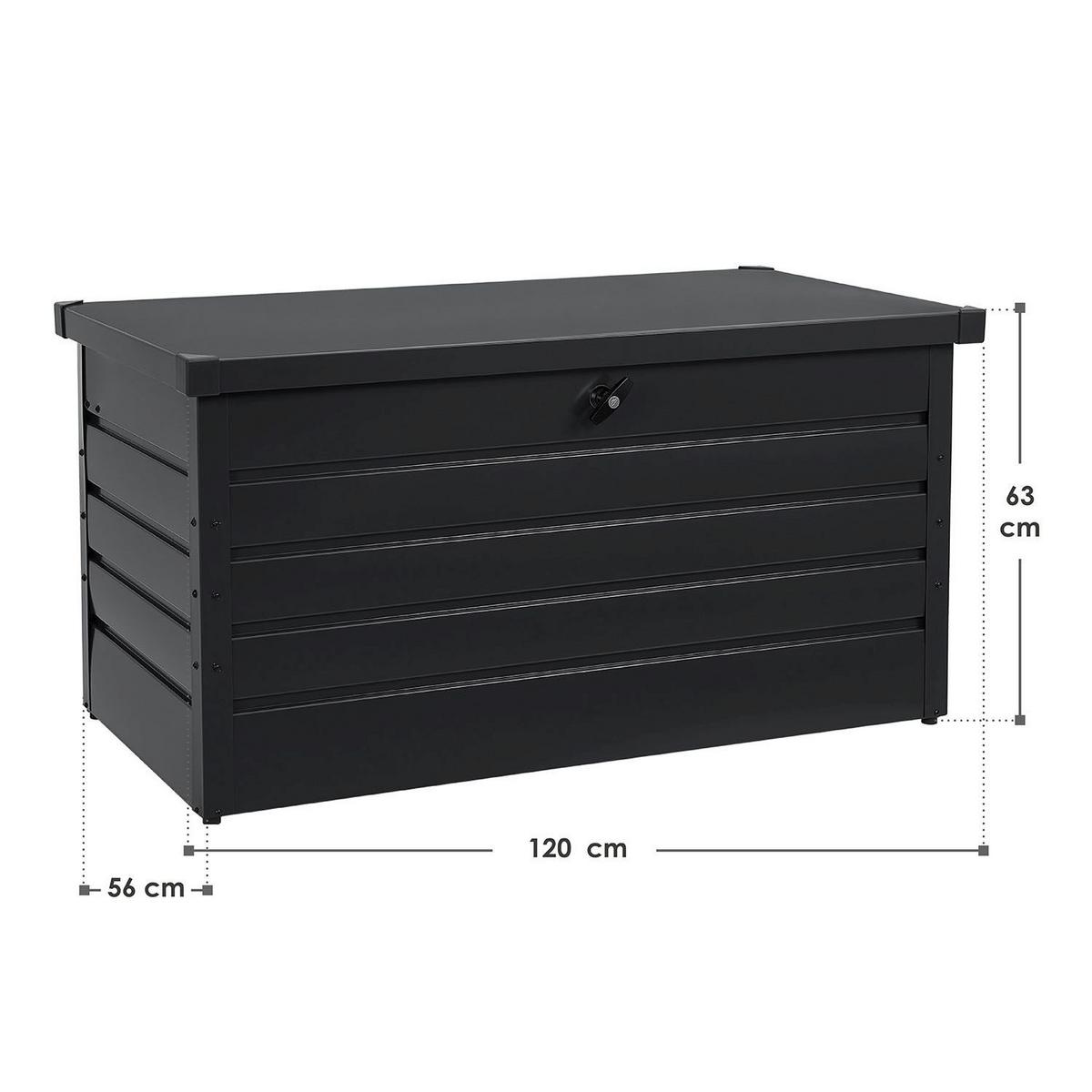 AUFBEWAHRUNGSBOX Limani anthrazit - Grau, Metall (120/63/53cm) - Juskys
