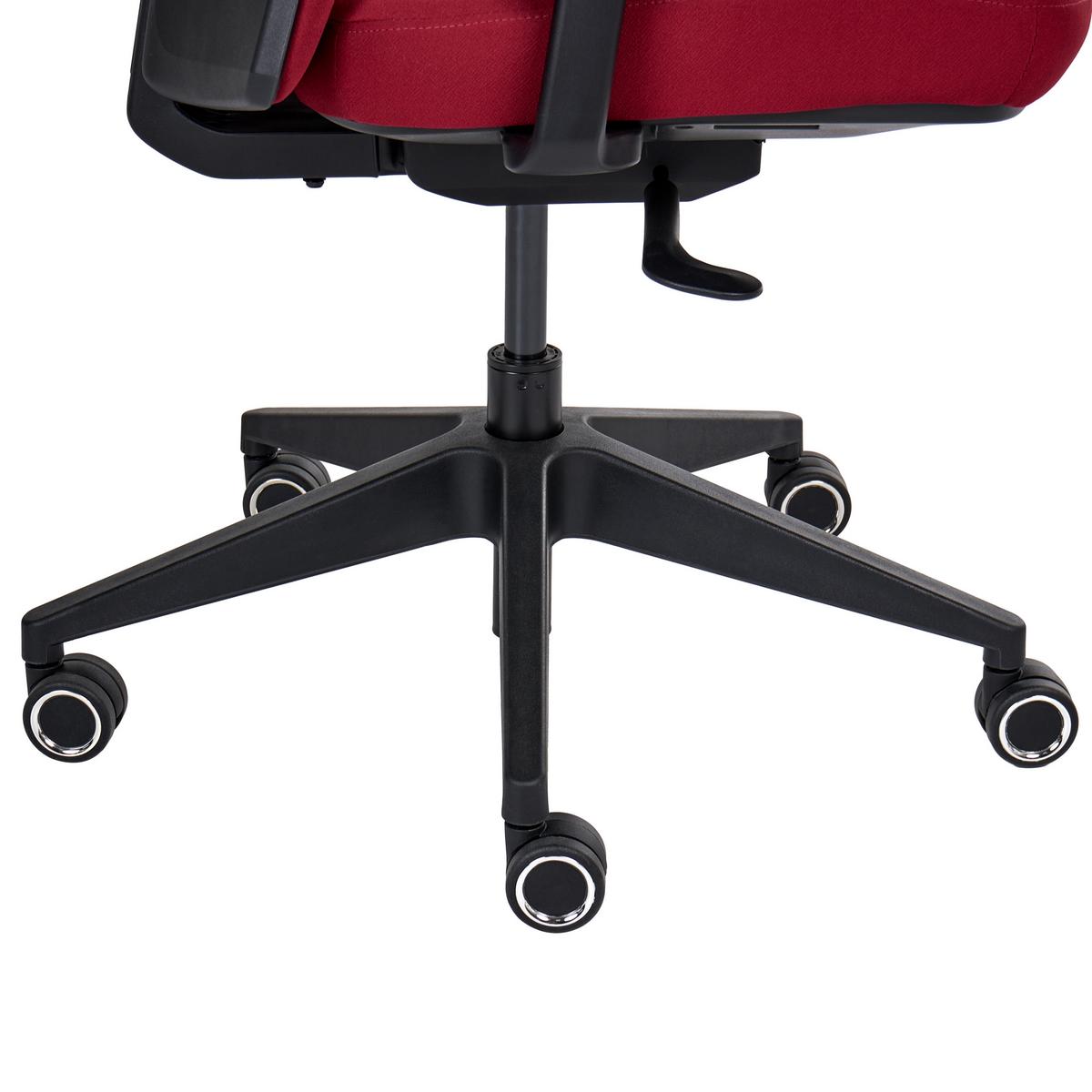 BÜROSTUHL Stoff Dunkelrot Kamilon - Rot/Schwarz, Textil (60/98/65cm) - Beliani