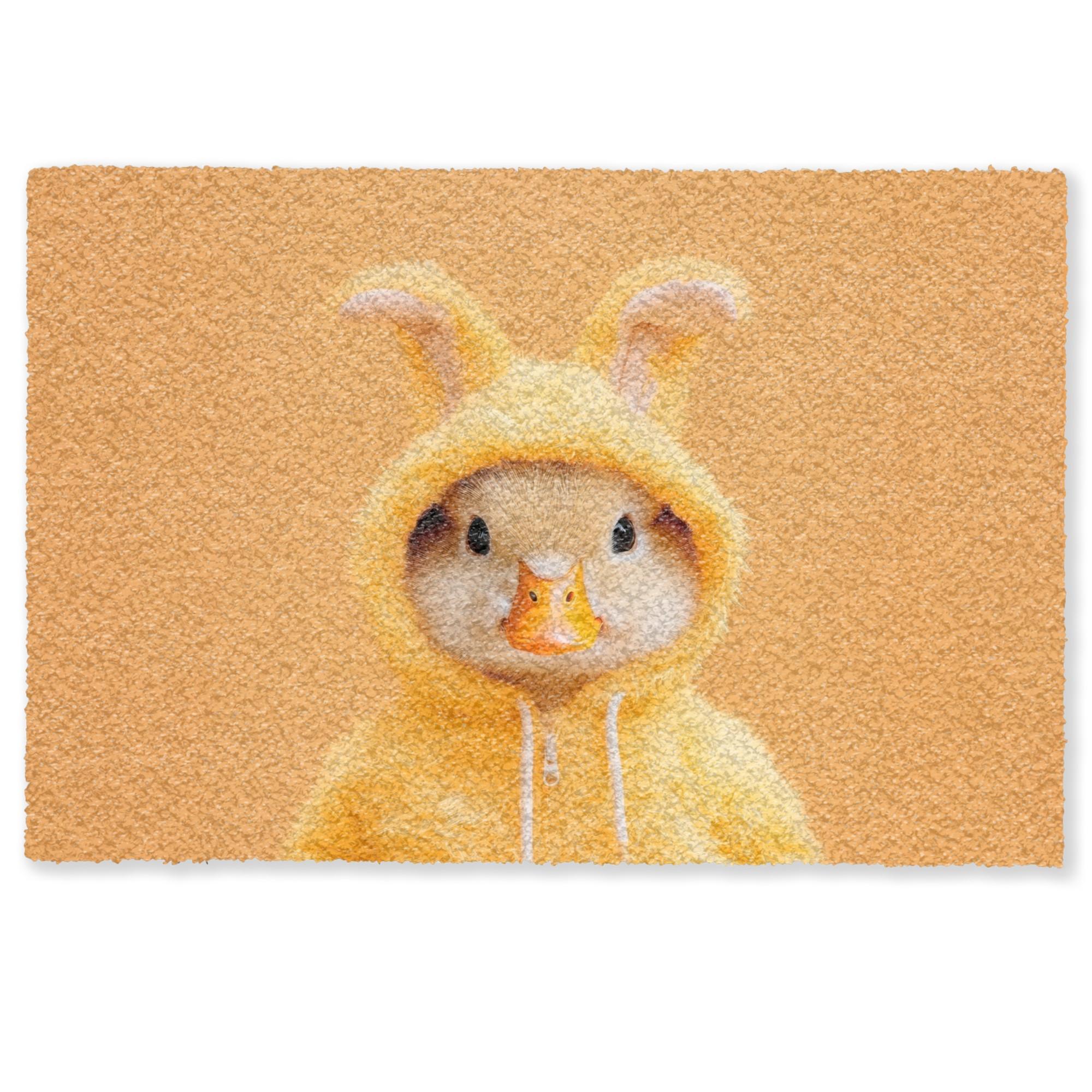 FUSSMATTE Osterhase - Kostüm - Ente Schmutzmatte 90x60 cm - Gelb, Kunststoff (60/90cm) - MuchoWow