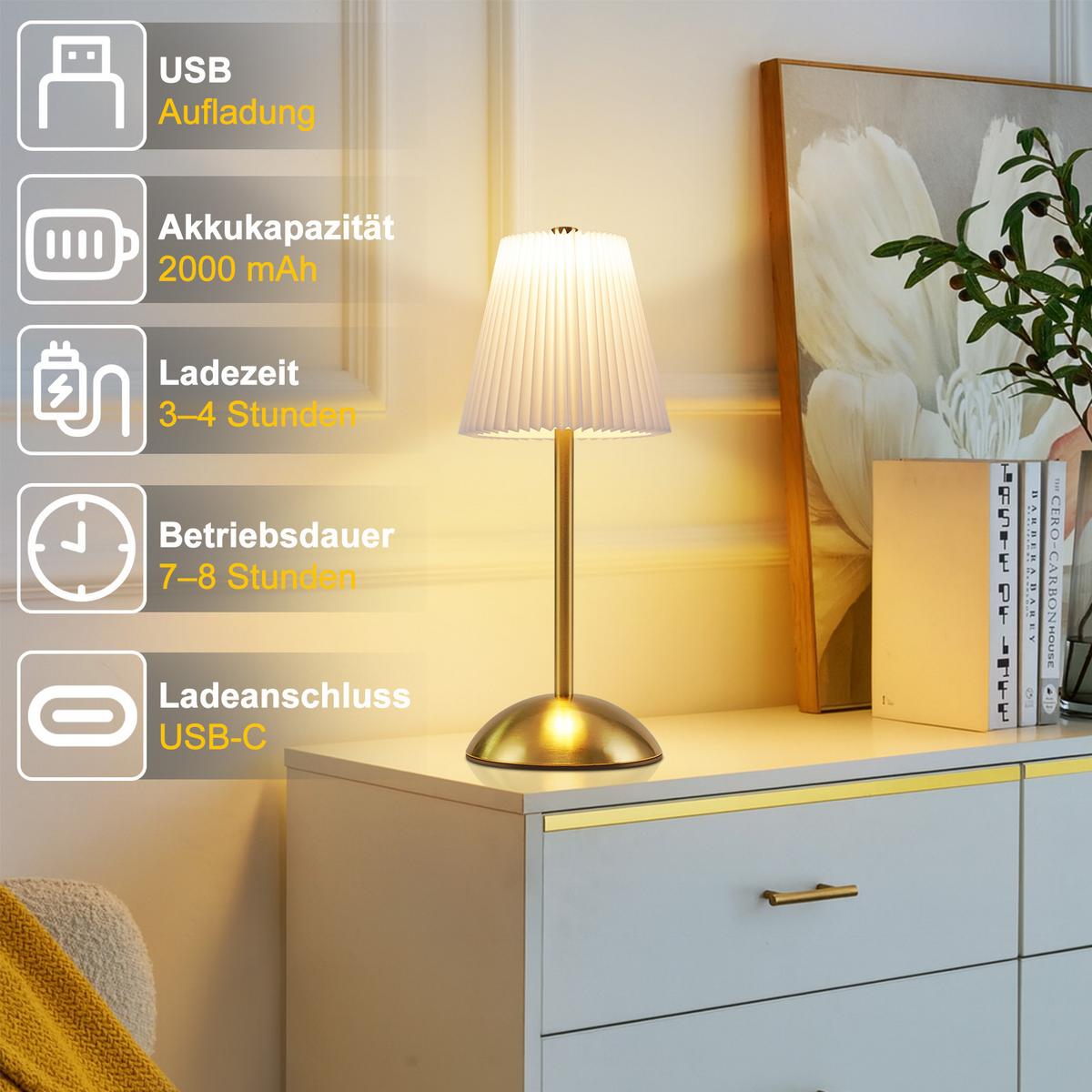LED TISCHLAMPE Radiune 11.5/11.5/30 - Weiß, Metall (11.5/11.5/30cm) - ZMH