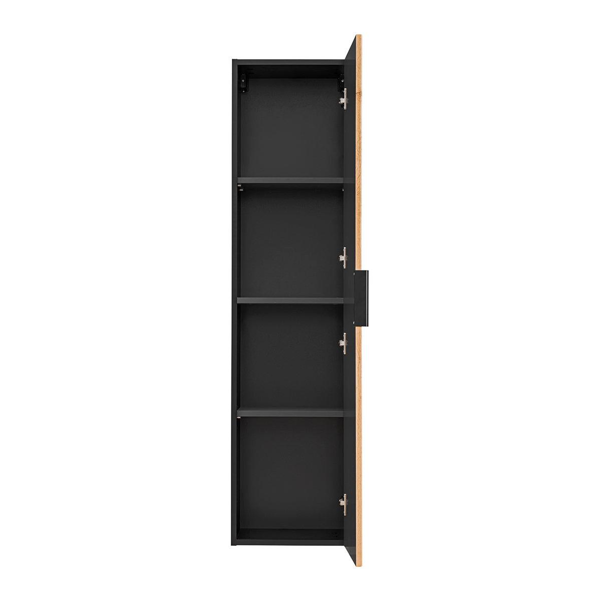 BADMÖBEL 60.2cm Gaia 2er-Set Holz in Eichenoptik und Schwarz - Schwarz, Holzwerkstoff (60.2/57/46cm) - Petits-meubles