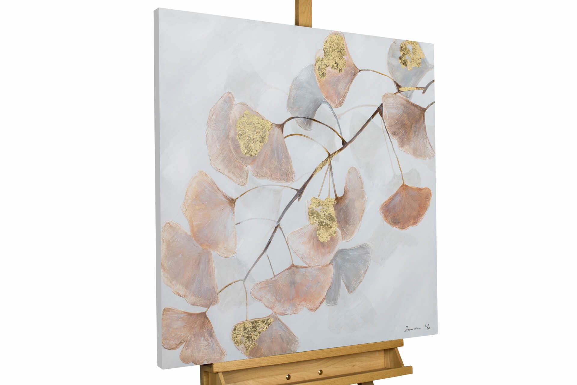 ACRYLBILD HANDGEMALT 80/80 cm - Beige/Braun, Holz/Textil (80/80cm) - KUNSTLOFT