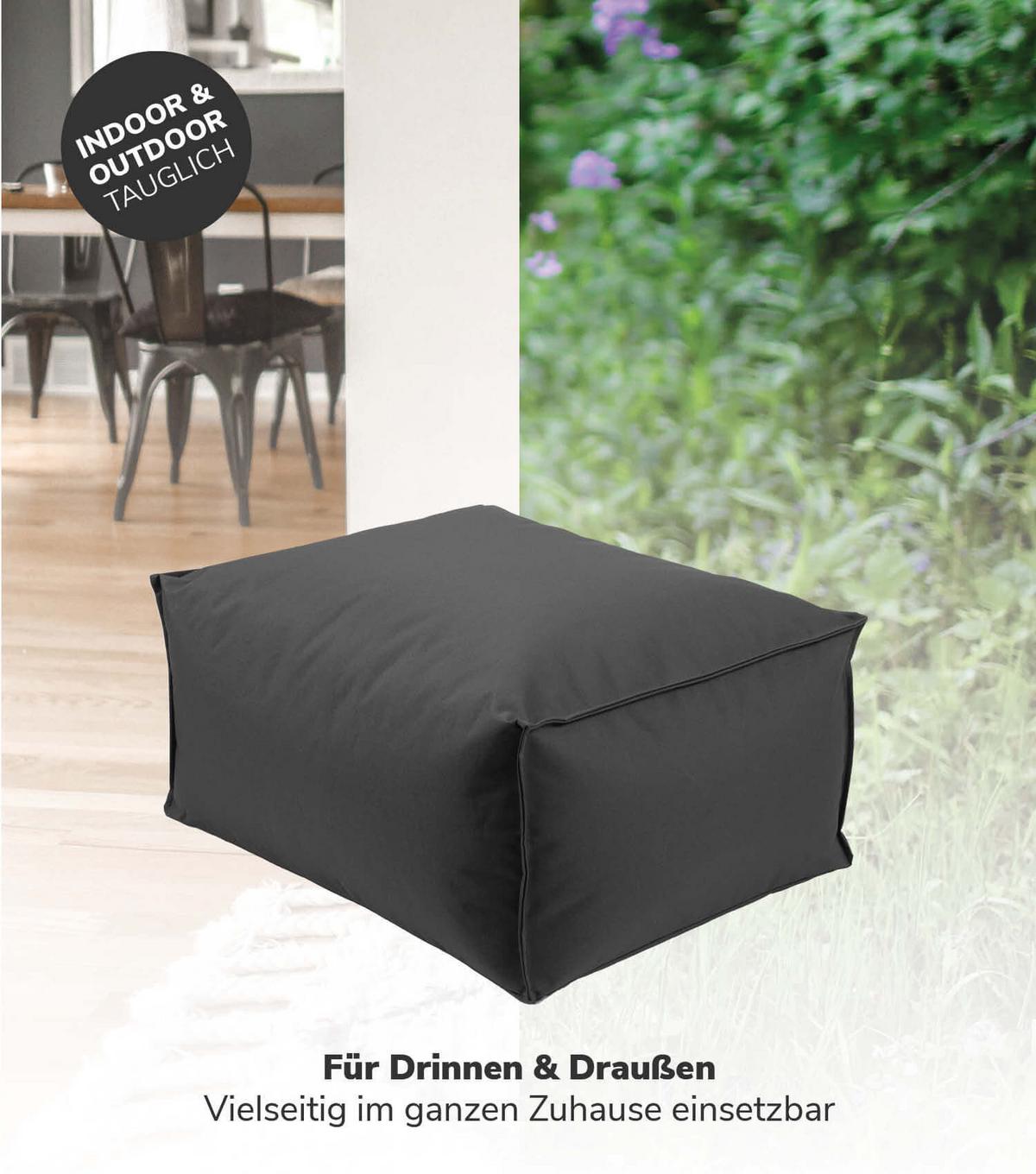 OUTDOOR POUF Der Ruhestifter - Anthrazit, Textil (60/30/50cm) - Mokebo