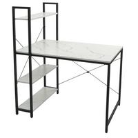 SCHREIBTISCH MIT REGAL eckig Marmor Weiß Dekor - Weiß, Holzwerkstoff (60/100/120cm) - MCW