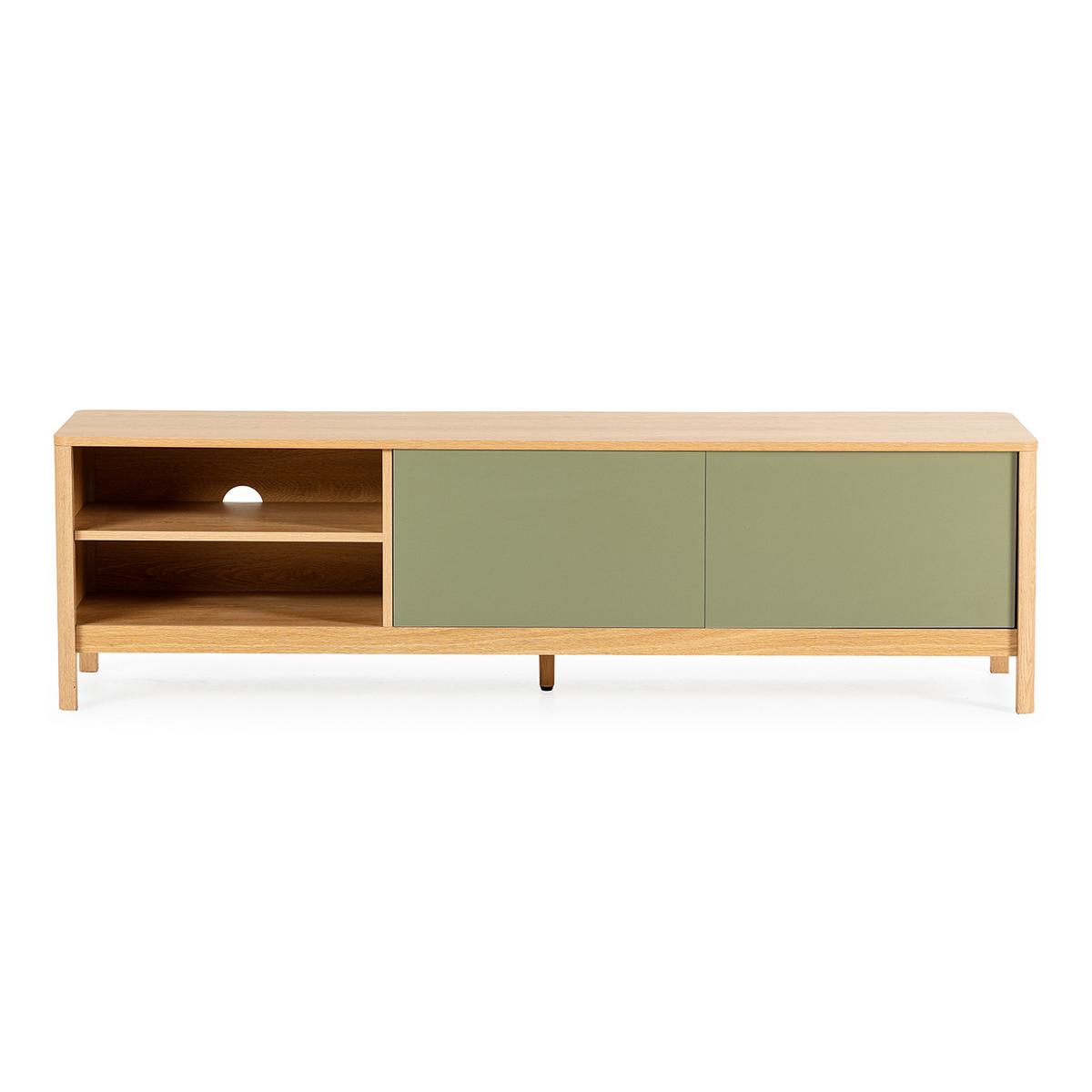 TV-ELEMENT Nassau 2 türen Eichenfarbe/grün - Grün, Holzwerkstoff (160/45/40cm) - VS Venta-stock