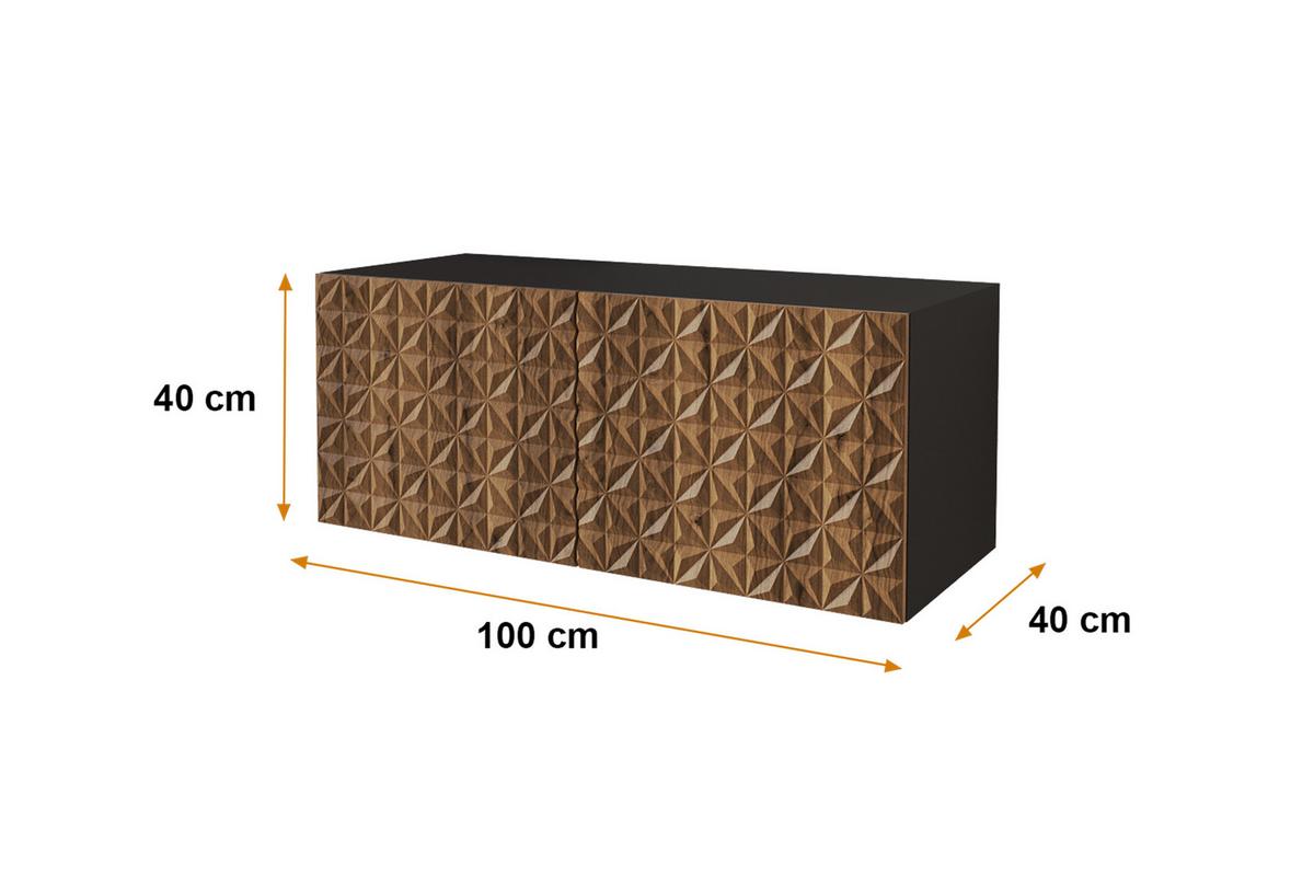 LOWBOARD VIRA-W 100x40x40 cm - Schwarz / Katania - Eiche Wotan, Holzwerkstoff (100/40/40cm) - ALTDECOR