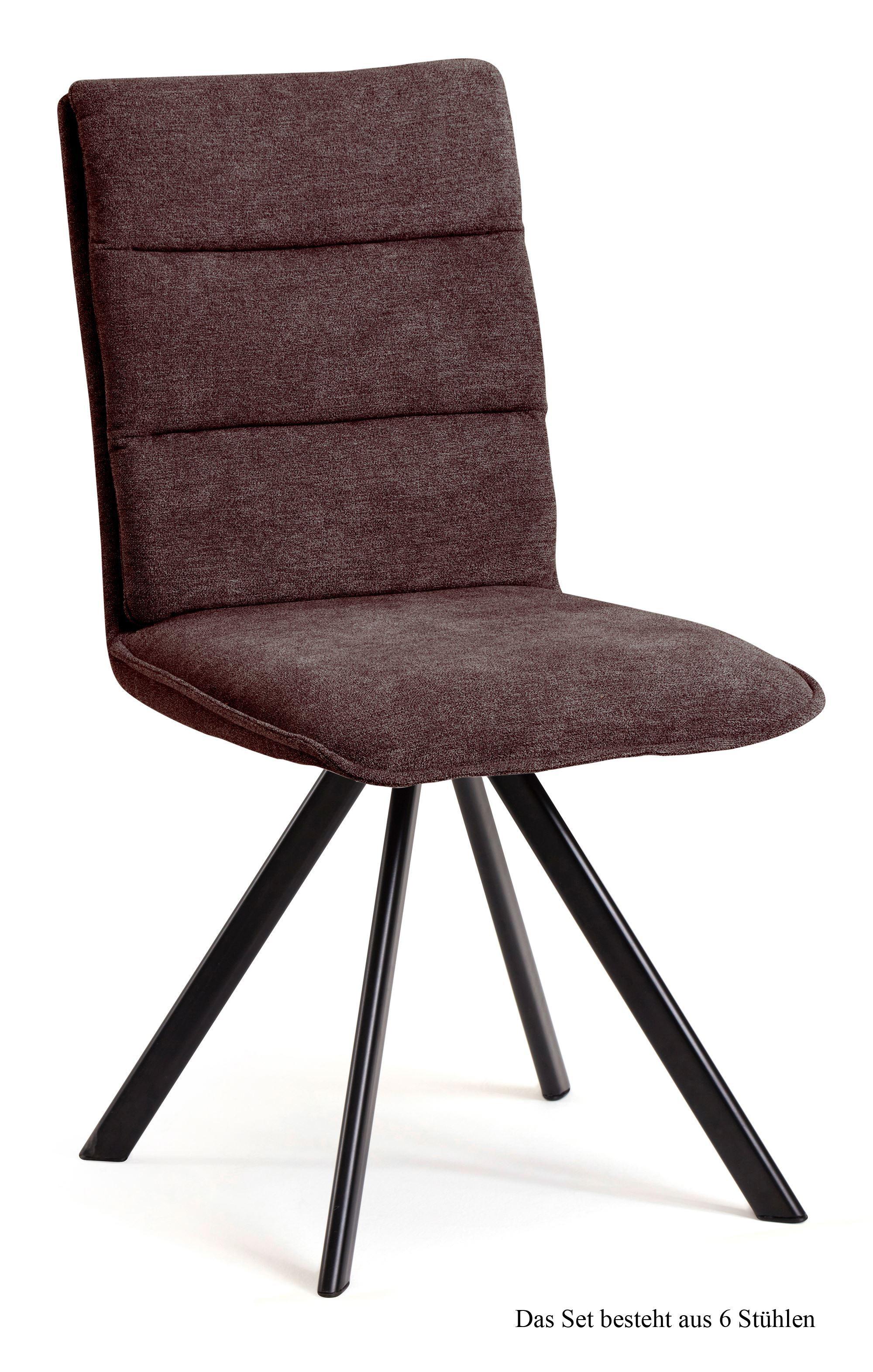 ESSZIMMERSTUHL (6er-Set) Debbi 47x92x60 Schwarz/Braun - Schwarz/Braun, Kunststoff (60/92/47cm) - 58aufmkessel