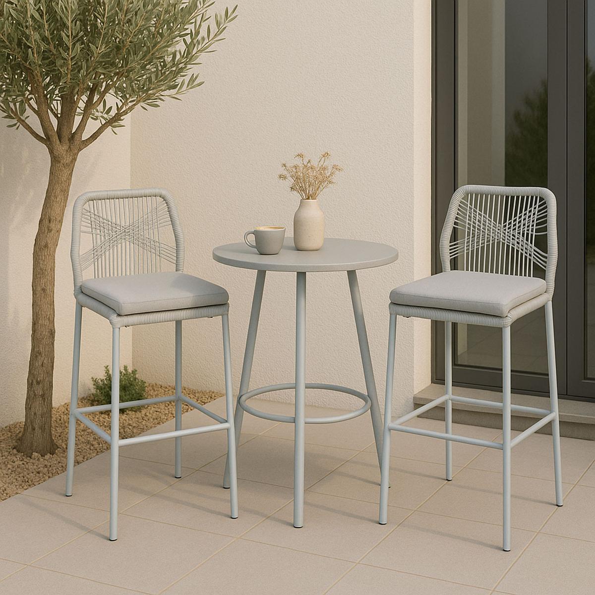 BARHOCKER Hellgrau - Hellgrau, Metall (45/101/52cm) - MCW