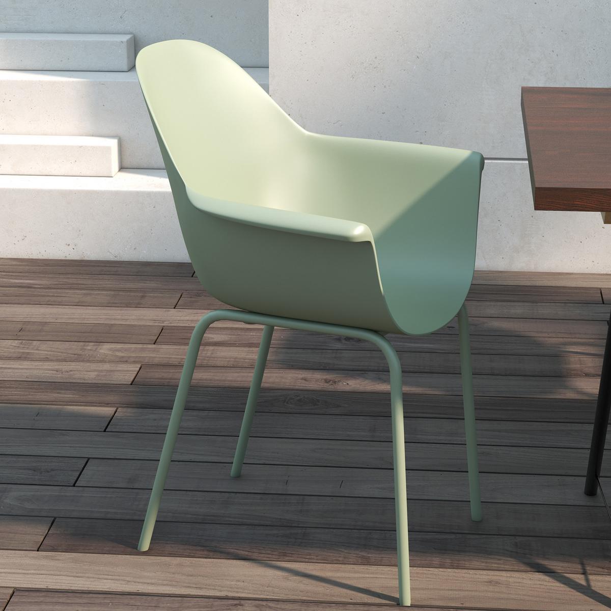 GARTENSTUHL, Stahl, Kunststoff, Grün - Grün, Metall (55/84/59cm) - Outsunny