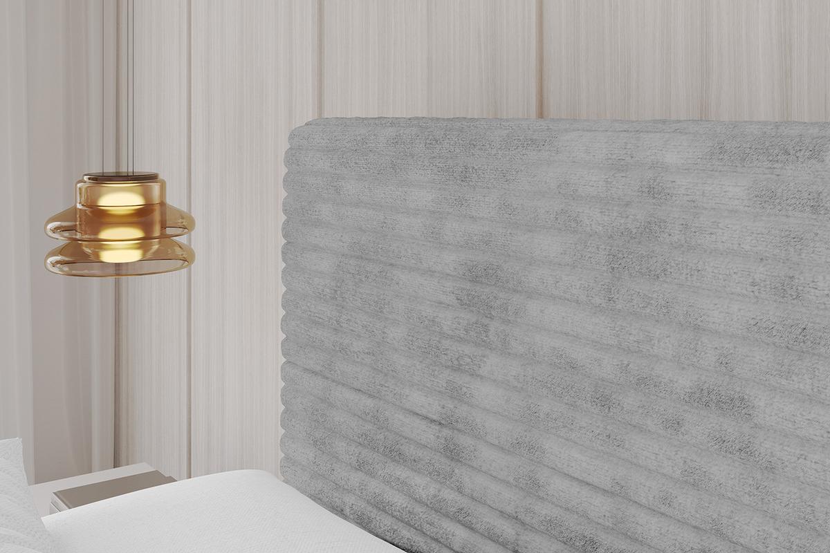 POLSTERBETT mit Bettkasten, Fußteil und Lattenrost, Boxbett mit Matratze H3/H4 - ALOVA-Z 120x200 Hellgrau - Hellgrau, Holzwerkstoff/Textil (120/200cm) - ALTDECOR
