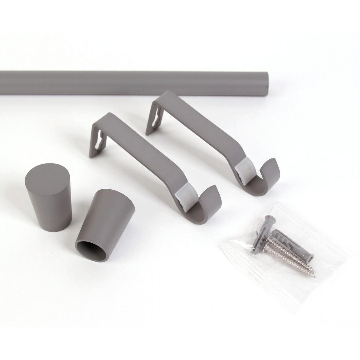 GARDINENSTANGE 1-lauf Wandmontage Kegel 400cm - Grau, Metall (400cm) - Deco-Raum