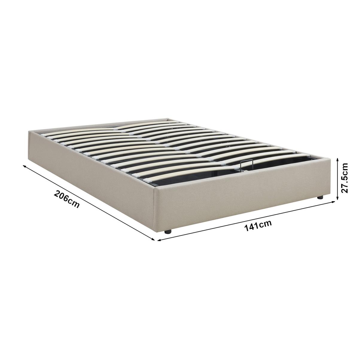 POLSTERBETT Nola - Beige, Holzwerkstoff/Kunststoff (140/200cm) - [en.casa]