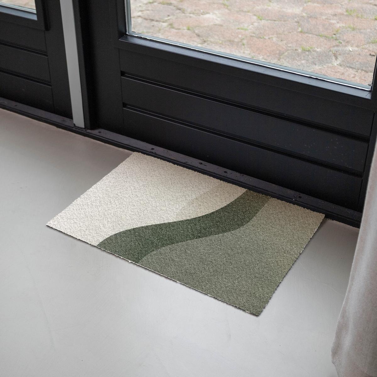 FUSSMATTE Japandi - Grün - Abstrakt - Modern Schmutzfänger 60x40 cm - Olivgrün, Kunststoff (60/0.4cm) - MuchoWow
