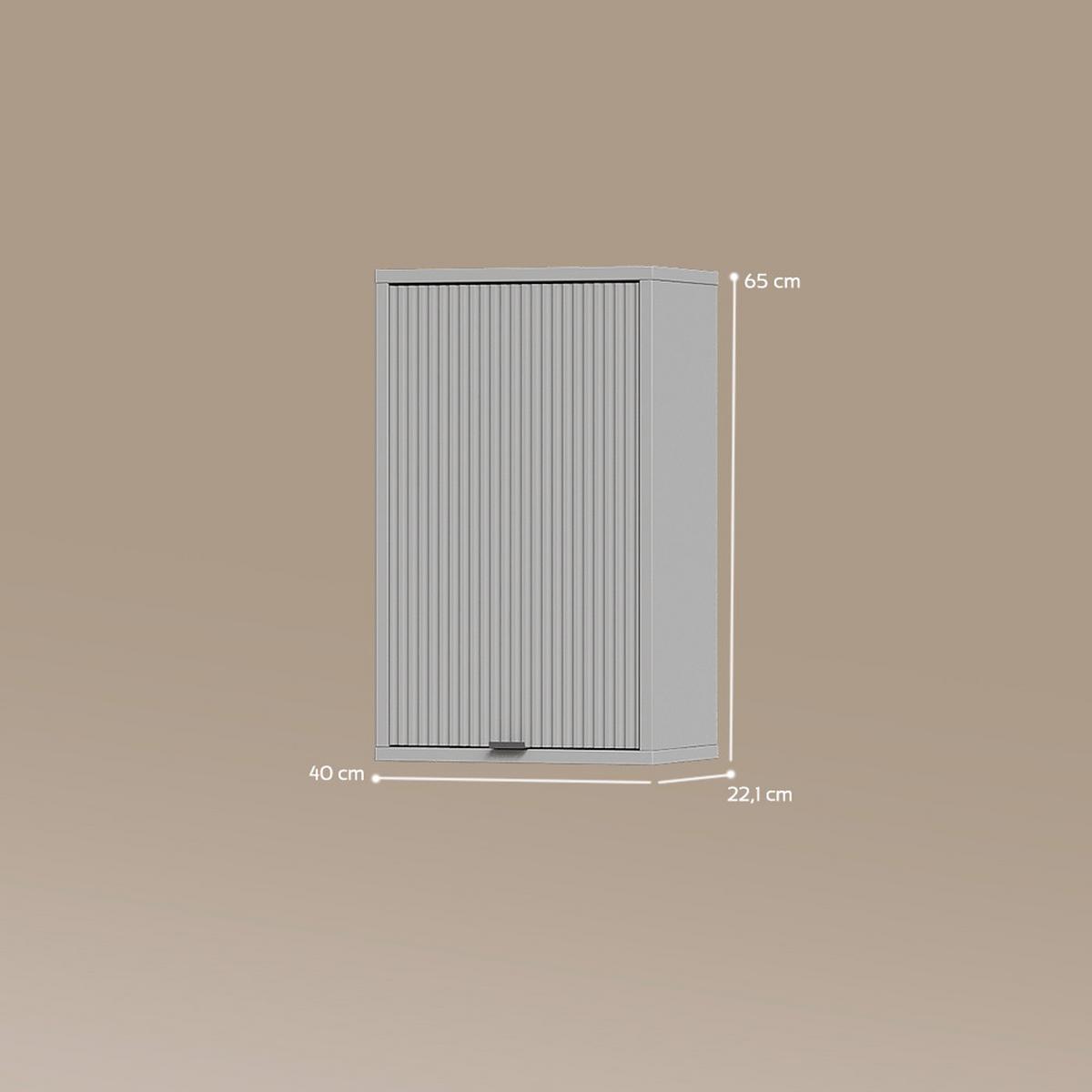 BADEZIMMER ATERNO Grau 40 x 65 cm mit 2 Regalböden - Grau, Holzwerkstoff (40/65/22.1cm) - Livinity®