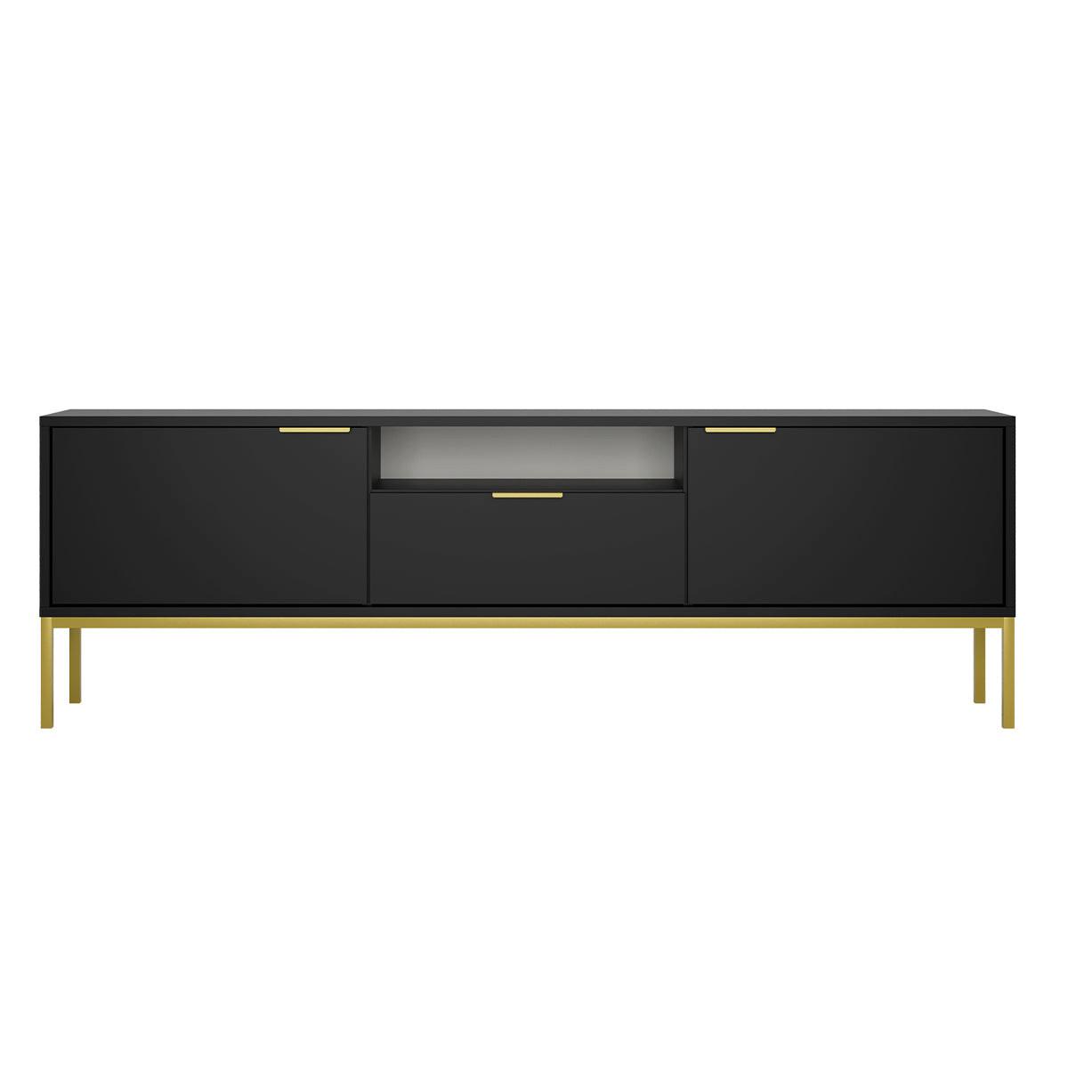 TV-MÖBEL Seattle Schwarz - Goldfarben/Schwarz, Holzwerkstoff (175/56.4/33cm) - Petits-meubles
