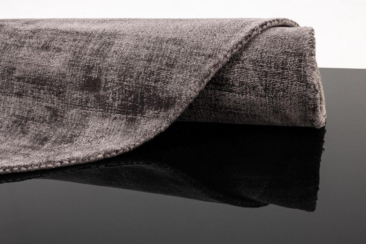 VISKOSETEPPICH Star 120x120 cm - Anthrazit, Textil (120/120cm) - THEKO