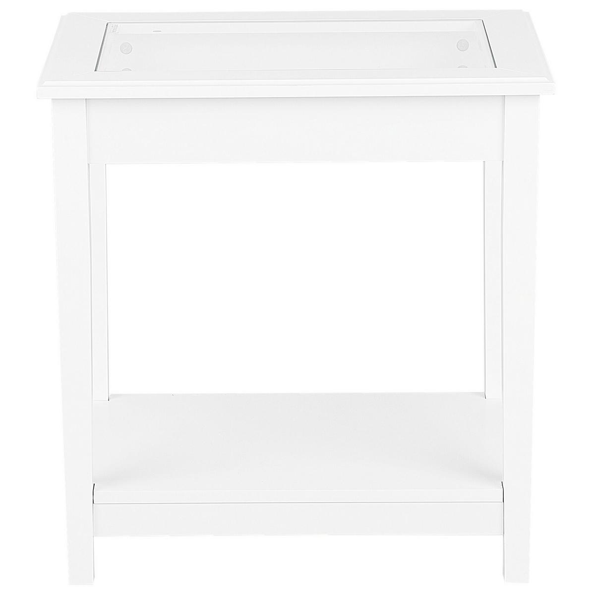 BEISTELLTISCH weiß Glas rechteckig 40/57 cm Attu - Weiß, Holzwerkstoff (40/57/60cm) - Beliani