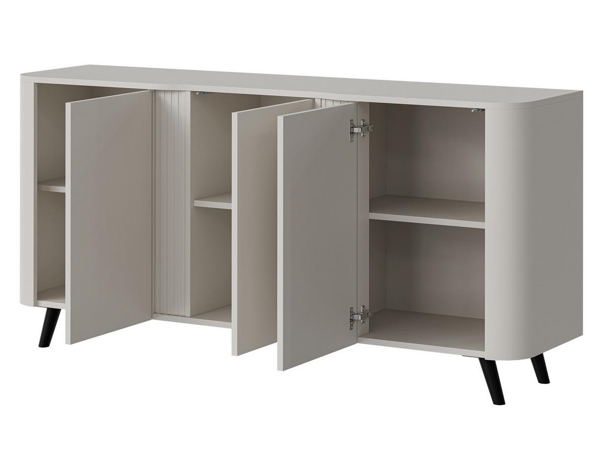 KOMMODE Volare 150 3D - Nussbaumfarben/Schwarz, Holzwerkstoff/Kunststoff (151/76/39cm) - MIRJAN24