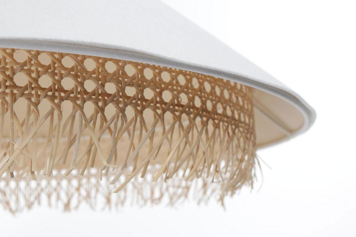 HÄNGELEUCHTE Weiß 60/26 cm - Weiß, Naturmaterialien (60/1.3/26cm) - ONZENO