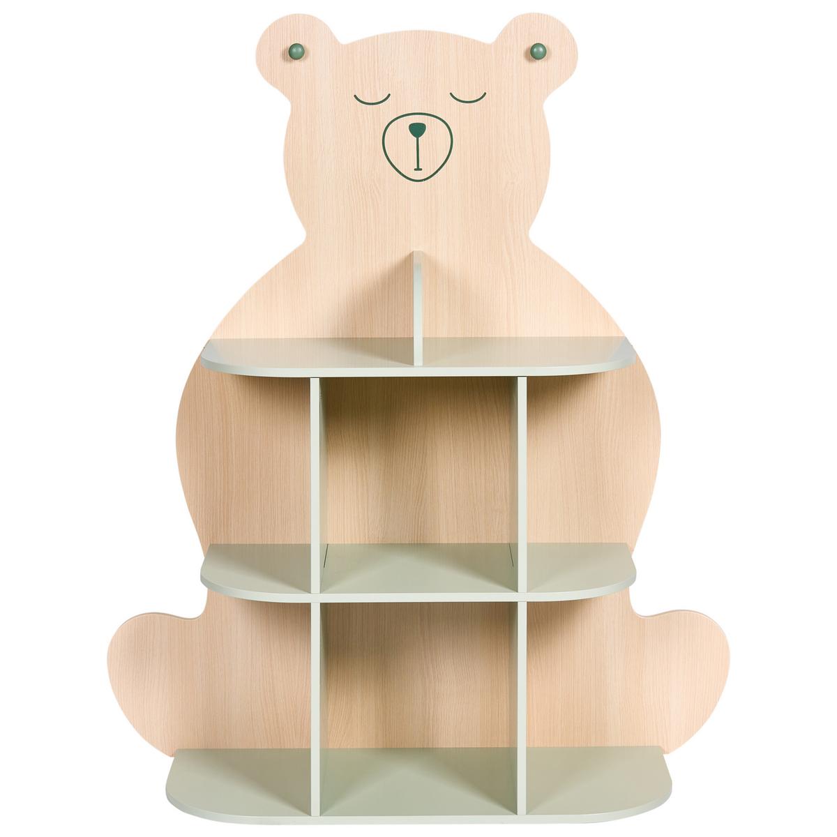 REGAL 108 cm Hellbraun/Grün Elwood - Hellbraun, Holzwerkstoff (90/108/30cm) - Beliani