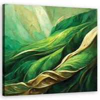 WANDBILD abstrakte blätter grün - Grün, Textil (40/40cm) - Feeby