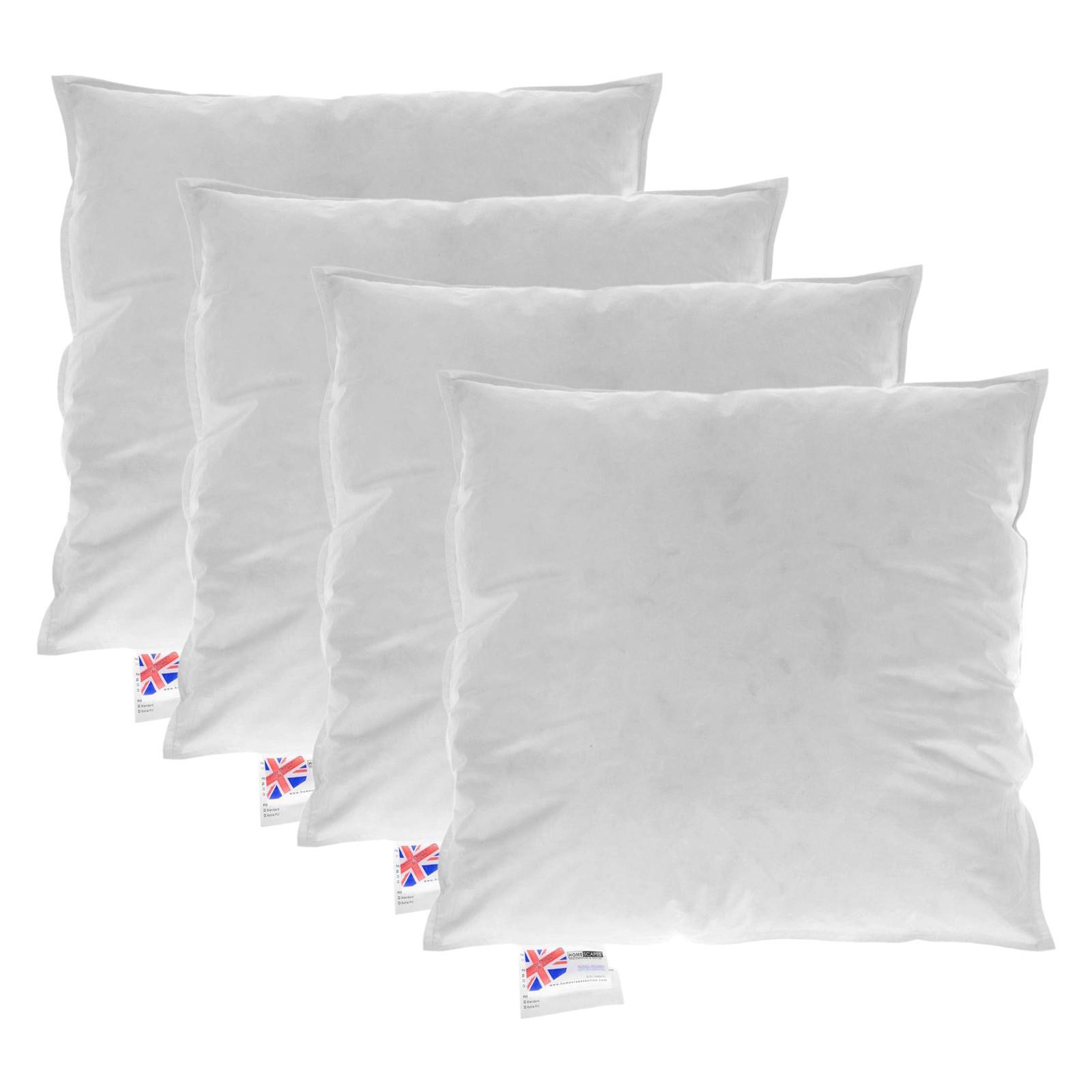 FÜLLKISSEN 4er-Set – 40/40 cm, Gänsefedern & Daunen - Weiß, Textil (40/40cm) - Homescapes