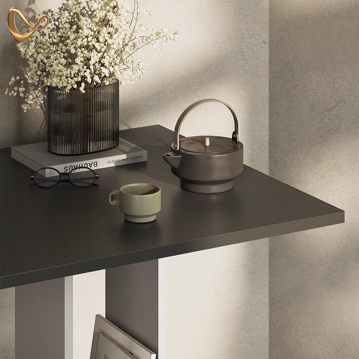 BARTISCH Regusa Weiß/Anthrazit 65 x 65 cm - Anthrazit/Weiß, Holzwerkstoff (65/65/106cm) - Livinity®