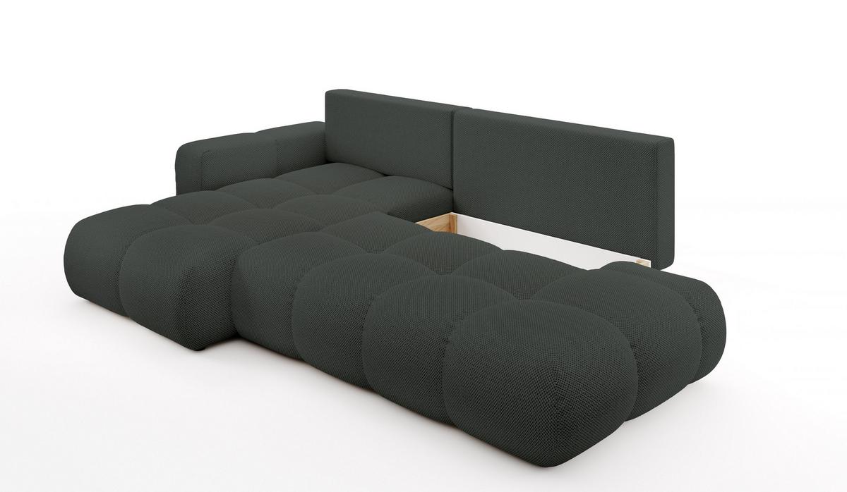 ECKSOFA DUCA L-S Grau Jersey mit Schlaffunktion - Dunkelgrau, Holz (266.5/266.5cm) - MASSENO