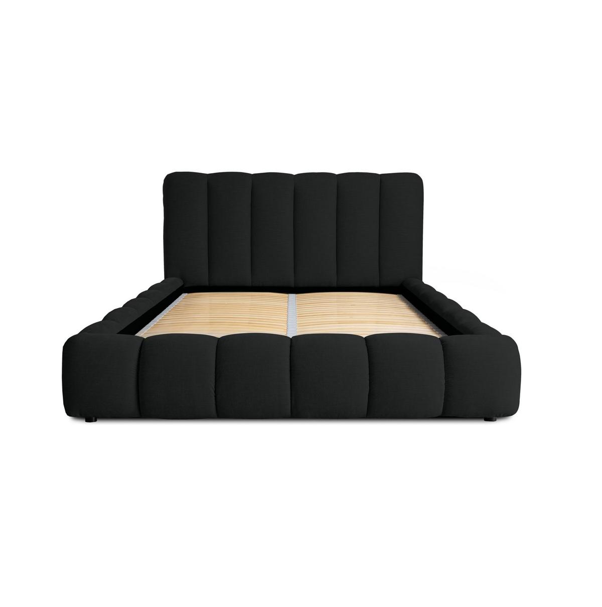 POLSTERBETT Doppelbett Heda In Stoff Boston - Schwarz, Holzwerkstoff/Textil (140/200cm) - Fun Möbel