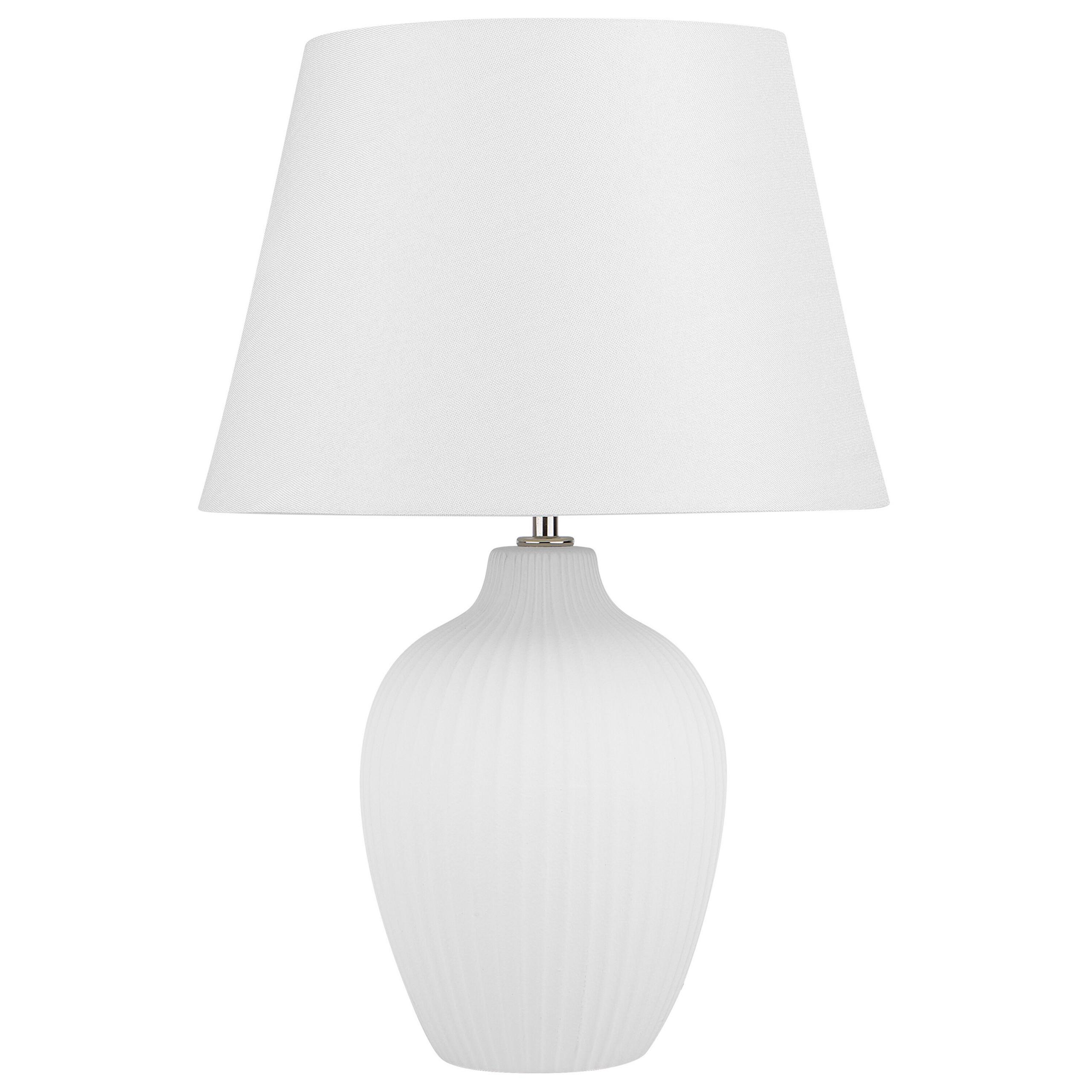 TISCHLAMPE Fergus 33/33/52 cm - Weiß, Keramik (33/33/52cm) - Beliani