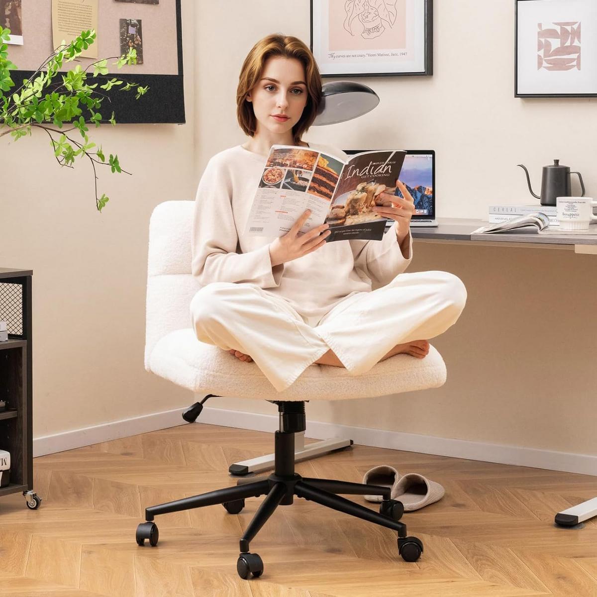 BÜROSTUHL Beige - Beige, Textil (73/87/69cm) - COSTWAY
