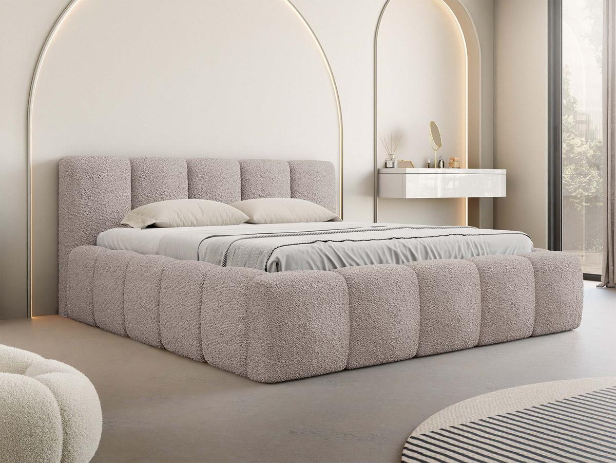 POLSTERBETT Kevson Boucle - Beige, Holzwerkstoff/Textil (160/200cm) - MIRJAN24