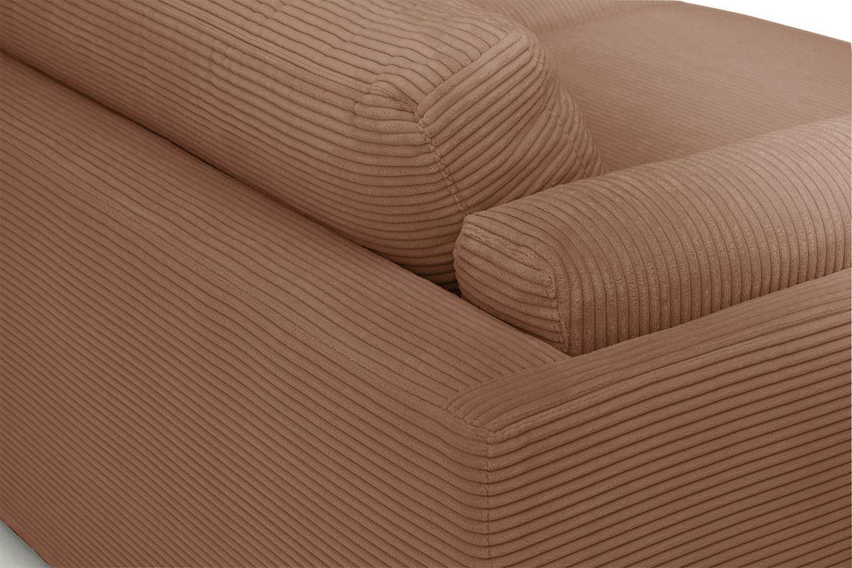 BIG SOFA RAINA Braun Cord - Schwarz/Braun, Kunststoff/Textil (254/85/150cm) - KAWOLA